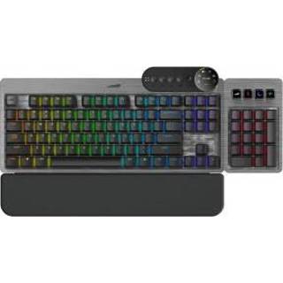 👉 Grijs rood MOUNTAIN EVEREST MAX Modulair RGB Keyboard Gunmetal Gray, MX Red 8720254075051