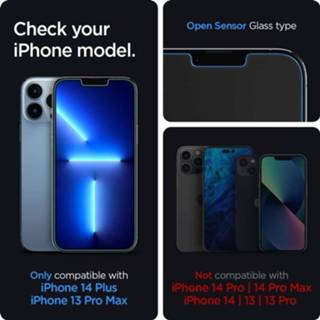 👉 Screenprotector transparant IPhone 13 Pro Max / 14 Plus Screen Protector Spigen Glass Montage Frame EZ FIT 2 Pack 8809811851120