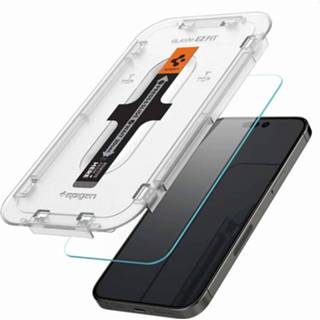 👉 Screenprotector transparant IPhone 14 Pro Max Screen Protector - Spigen Glass Met Montage Frame EZ FIT 2 Pack 8809811866377