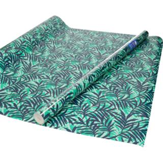 👉 Inpakpapier groen blauwe papier active Inpakpapier/cadeaupapier met donker bladeren design 200 x 70 cm