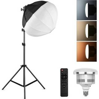 👉 Softbox Photography Lantern Lighting Kit with 50cm/ 19.7in Spherical Collapsible + 85W LED Light Bulb 3000K-6500K Remote Control 2M Metal Stand for Live Streaming Studio Video Accessory