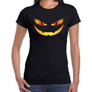 👉 Shirt active vrouwen zwart Halloween - Monster gezicht verkleed t-shirt voor dames