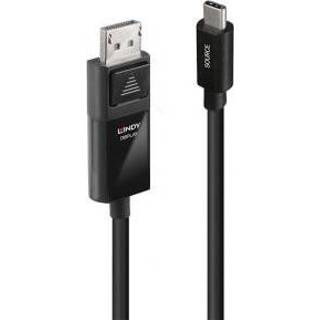 👉 Kabel adapter zwart Lindy 43343 video 3 m USB Type-C DisplayPort 4002888433433