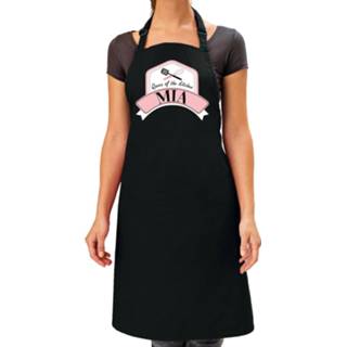 👉 Keukenschort zwart vrouwen Queen of the kitchen Mia keukenschort/ barbecue schort voor dames