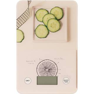 👉 Keukenweegschaal RVS Digitale met komkommer druk 23 x 15 cm