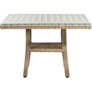 Tafel Aluminium#Wicker grijs Le Sud Verona - 100x100x66 cm Leen Bakker 8714901666761