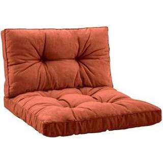 👉 Loungekussenset Florence - terracotta - 2-delig - 60 cm - Leen Bakker