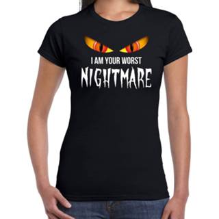 👉 Shirt active vrouwen zwart Halloween - I am your worst nightmare verkleed t-shirt voor dames