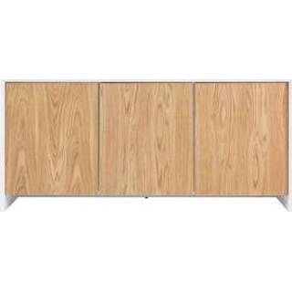 👉 Dressoir wit MDF Bruin#Wit Tenzo Profil 3-deurs - wit/eikenkleur 80x173x47 cm Leen Bakker 7394084067244