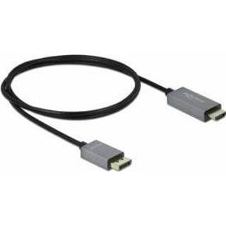 👉 Kabel adapter zwart grijs DeLOCK 85928 video 1 m DisplayPort HDMI Zwart, 4043619859283