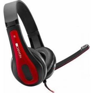 👉 Headsets bedraad zwart rood Canyon HSC-1 Headset Hoofdband Oproepen/muziek Zwart, 5291485006716