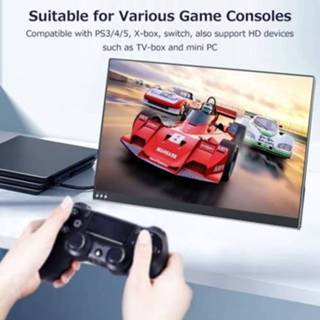 👉 Monitor zwart 13.3 inch Portable OLED Screen 1920*1080 Resolution with Integrated Foldable Bracket Wide Compatibility Black UK Plug