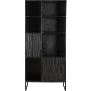 👉 Wandkast zwart hout Vigo 8717297216848