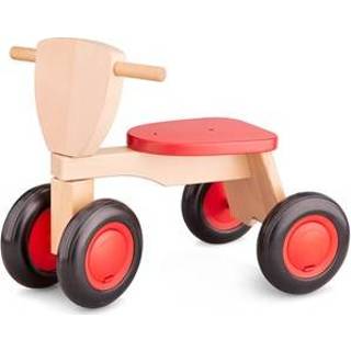 👉 Loopfiets rood houten stuks New Classic Toys Road Star 4-wieler - 8718446114206