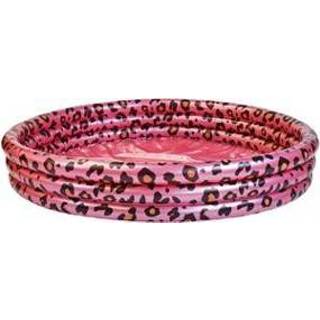 👉 Kinderzwembad roze stuks zwembaden kinderen Swim Essentials panterprint 3 ringen - 150 cm 7432233952963