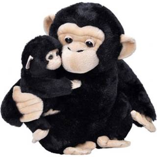 👉 Baby knuffel pluche active baby's zwarte chimpansee aap met 38 cm speelgoed