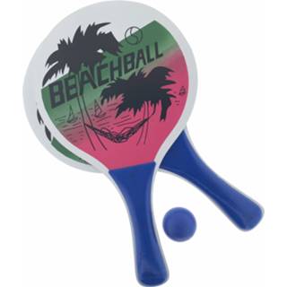 Roze groen blauw Benson Beachball Set met Bal - Ø 38 mm Roze/Groen/Blauw 8717344991230