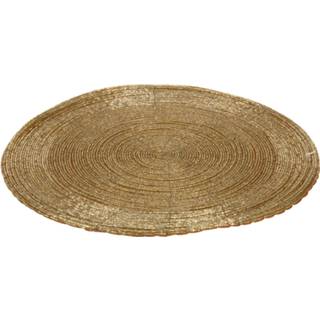 👉 Placemat goud active 1x stuks placemats/onderleggers rond D35 cm