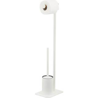 👉 Toiletbutler wit - Toiletrolhouder / Toiletborstel met houder vrijstaand Sealskin Brix 8719401651101