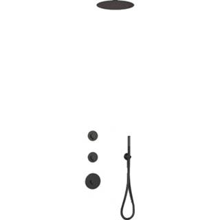 👉 Douchekop zwart mat Regendoucheset Wiesbaden Dreams met Inbouwdeel en Ingebouwde Giro 8719304278115