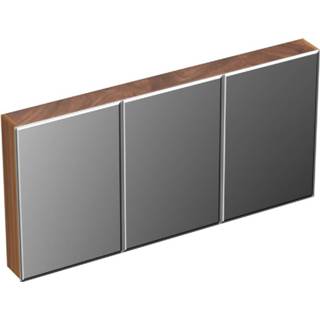 👉 Spiegelkast Forzalaqua Uni 140x68.5x12.5 Cm 3 Deuren Tweezijdig Spiegel Eiken Oyster
