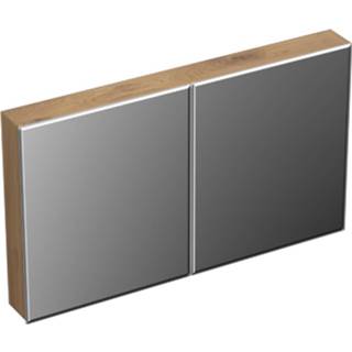 👉 Spiegelkast eiken Forzalaqua Uni 120x68.5x12.5 Cm 2 Deuren Tweezijdig Spiegel Oyster 7445930610678