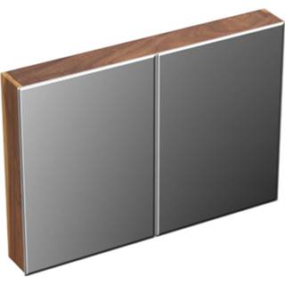 👉 Spiegelkast bruin Forzalaqua Uni 100x68.5x12.5 Cm 2 Deuren Tweezijdig Spiegel Noten Pure Walnut 7445930589509