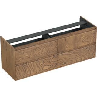 👉 Onderkastje bruin eiken Onderkast Forzalaqua Reno 160x51x60 Cm 4 Lades Softclose Castle Brown 7445930592554
