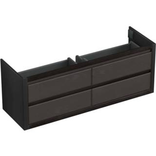 👉 Onderkastje zwart eiken Onderkast Forzalaqua Gela 160x51x60 Cm 4 Softclose Lades Black Oiled 7445930578510