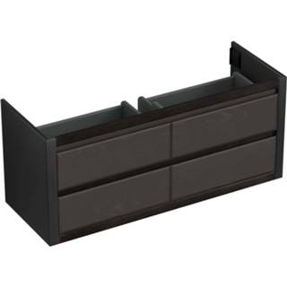 👉 Onderkastje zwart eiken Onderkast Forzalaqua Gela 140x51x60 Cm 4 Softclose Lades Black Oiled 7445930578503