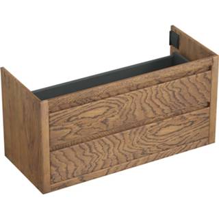 👉 Onderkastje bruin eiken Onderkast Forzalaqua Gela 120x51x60 Cm 2 Softclose Lades Castle Brown 7445930589561