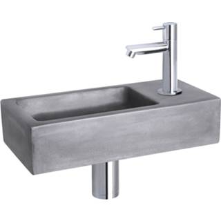 👉 Fonteinset grijs chroom Differnz Ravo Beton 38.5x18.5x9 cm Donker Met Rechte 8712793557792