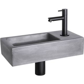 👉 Fonteinset grijs zwart Differnz Ravo Beton 38.5x18.5x9 cm Donker Met Rechte Mat 8712793557761
