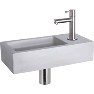👉 Fonteinset grijs chroom Differnz Ravo Beton 38.5x18.5x9 cm Licht Met Rechte Mat 8712793557662