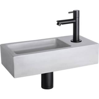 👉 Fonteinset grijs zwart Differnz Ravo Beton 38.5x18.5x9 cm Licht Met Rechte Mat 8712793557648