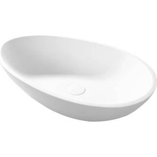 👉 Waskom wit Mat Cipi L'Uovo Basin 60x35x16cm Solid Surface 8719304053767