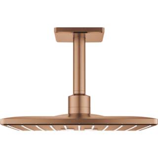 👉 Regendouche brons Regendoucheset Grohe Rainshower SmartActive Cube 31 cm met Plafondarm Warm Sunset Geborsteld 4005176557378