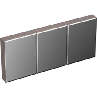 👉 Spiegelkast grijs eiken zilver bruin Forzalaqua Uni 160x68.5x12.5 Cm 3 Deuren Tweezijdig Spiegel Silver Grey 7445930622640