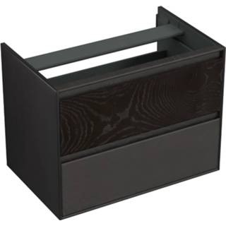 👉 Onderkastje zwart eiken Onderkast Forzalaqua Reno 80x51x60 Cm 2 Lades Softclose Black Oiled 7445930580520