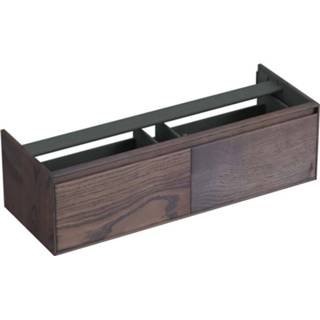 👉 Onderkastje eiken bruin Onderkast Forzalaqua Reno 140x51x40 Cm 2 Lades Softclose Charcoal 7445930630669