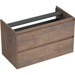 👉 Onderkastje eiken bruin Onderkast Forzalaqua Reno 100x51x60 Cm 2 Lades Softclose Havanna 7445930613679