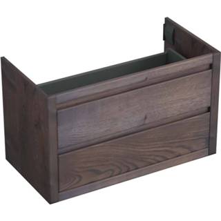 👉 Onderkastje eiken zilver bruin Onderkast Forzalaqua Gela 100x51x60 Cm 2 Softclose Lades Silver Charcoal 7445930628642