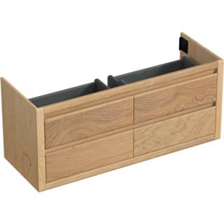 👉 Onderkastje eiken Onderkast Forzalaqua Gela 140x51x60 Cm 4 Softclose Lades Smoke 7445930622695