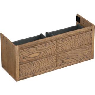 👉 Onderkastje bruin eiken Onderkast Forzalaqua Gela 140x51x60 Cm 4 Softclose Lades Castle Brown 7445930589585