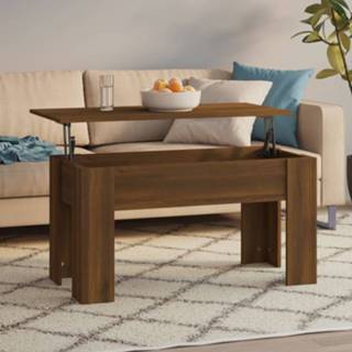 👉 Salontafel hout active 101x49x52 cm bewerkt bruineikenkleurig 8720286973998