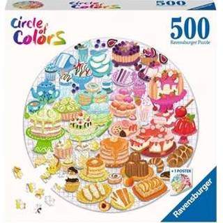 👉 Puzzel stuks Ravensburger 500 stukjes Round puzzle - Circle of colors Desserts/pastries 4005556171712