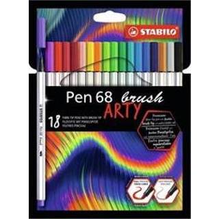 👉 Viltstift stuks viltstiftensets STABILO Pen 68 brush - premium ARTY etui met 18 kleuren 4006381566940