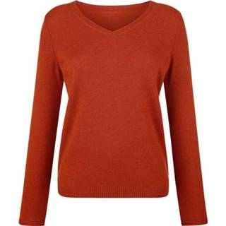 👉 Trui terracotta effen vrouwen met kasjmier MONA 4055708895621