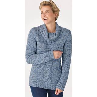👉 Shirt vrouwen gemêleerd blauw marine multicolor met effectgaren MONA Lichtblauw/Marine 4055709203371