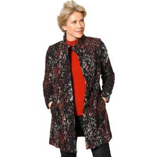 👉 Mantel in bouclélook MONA Zwart/Oranje/Bordeaux